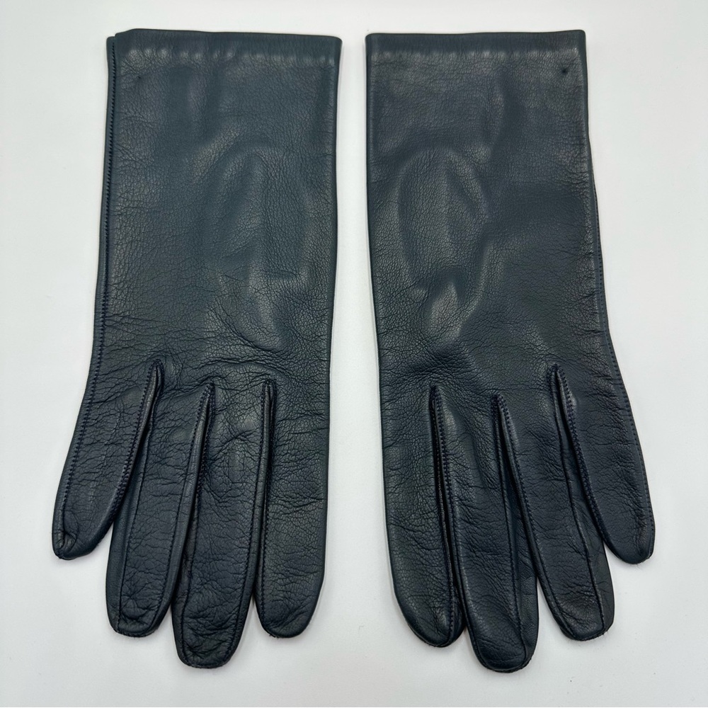 Women’s Navy Blue VTG Leather Gloves
